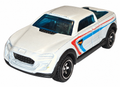 Hot Wheels 2-Tuff white number 7 pickup on white background