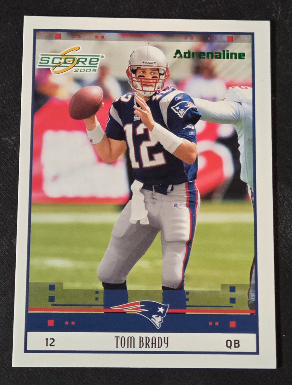2005 Score Tom Brady 172 Adrenaline football card front