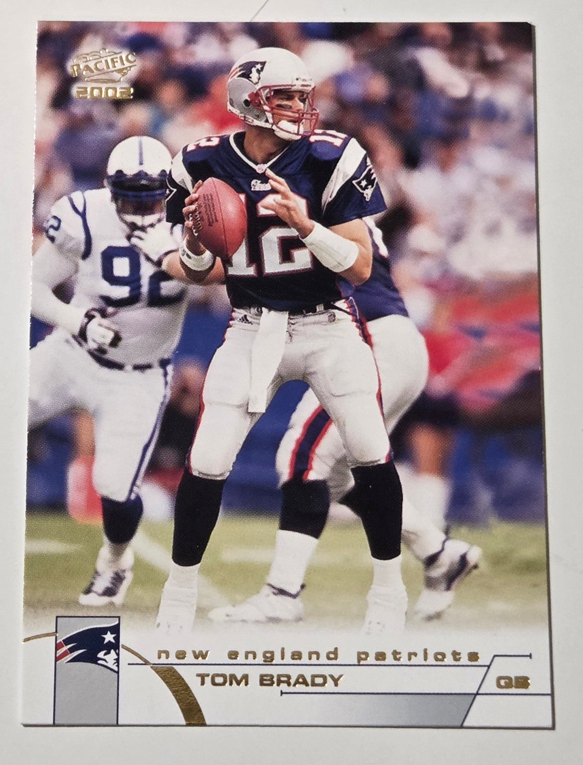 2002 Pacific Tom Brady 258 New England Patriots football card front