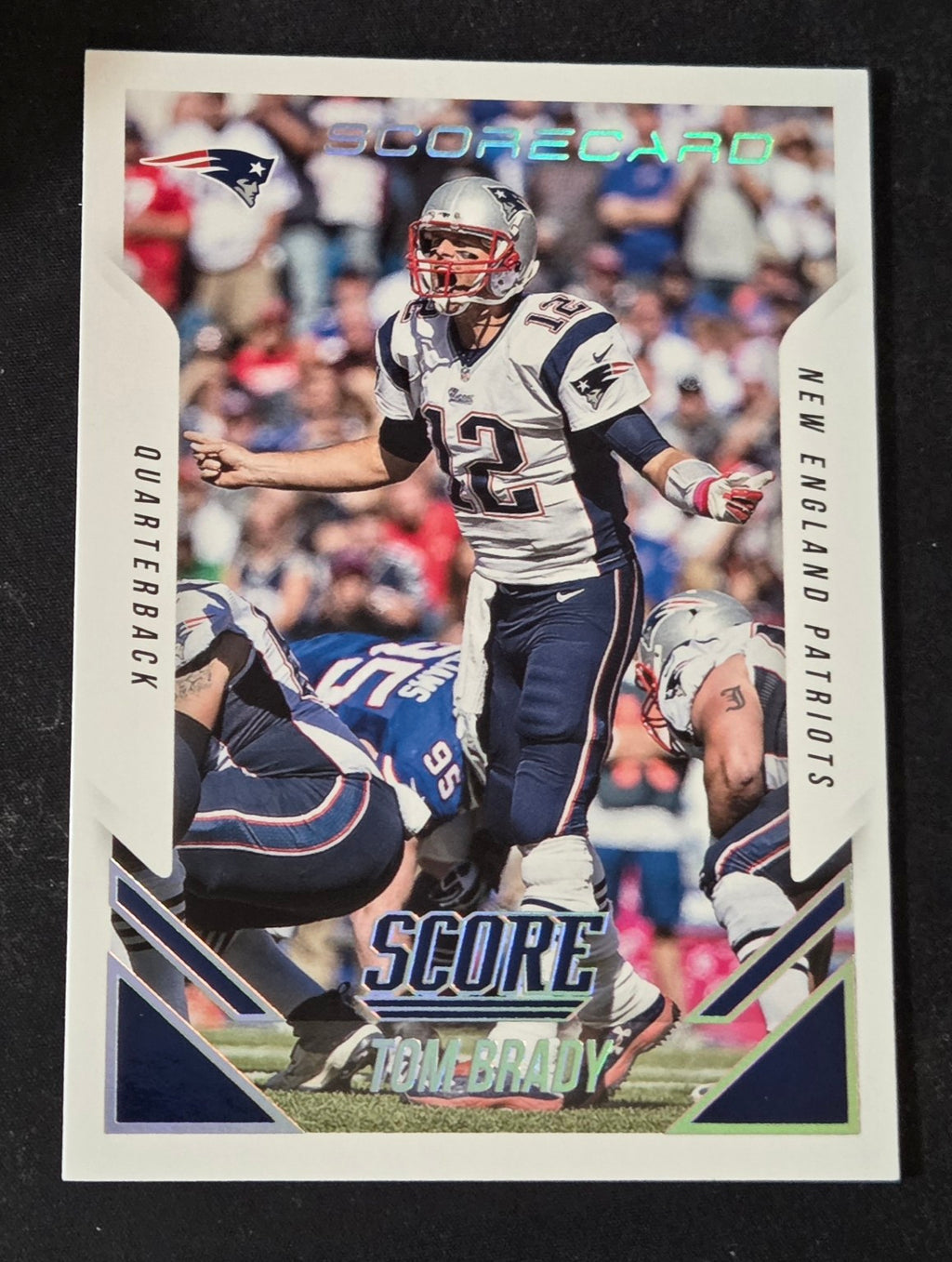 2015 Score Tom Brady 6 Scorecard parallel Patriots card front