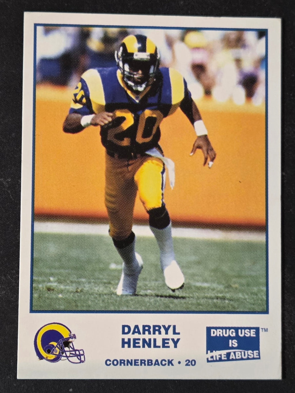 1992 Carl's Jr. Los Angeles Rams Police Darryl Henley #14 front