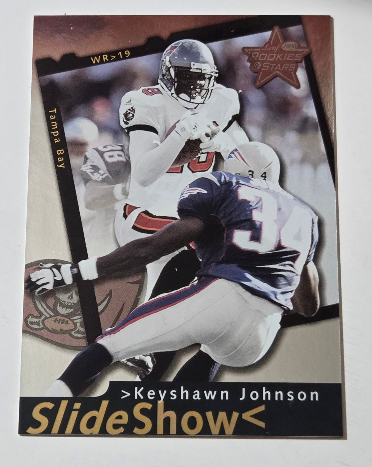 2000 Leaf Rookies and Stars Keyshawn Johnson SlideShow S54 0226/1000 front