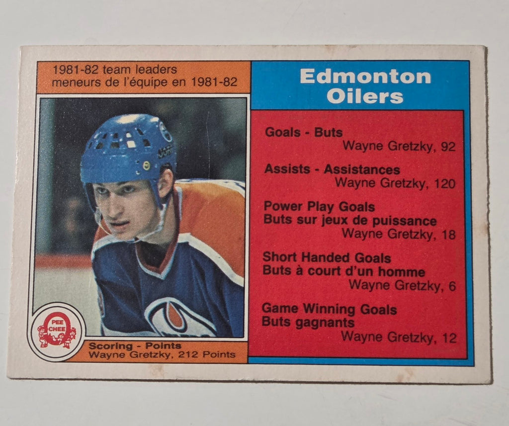 1982-83 O-Pee-Chee Wayne Gretzky #99 Edmonton Oilers Team Leaders card front