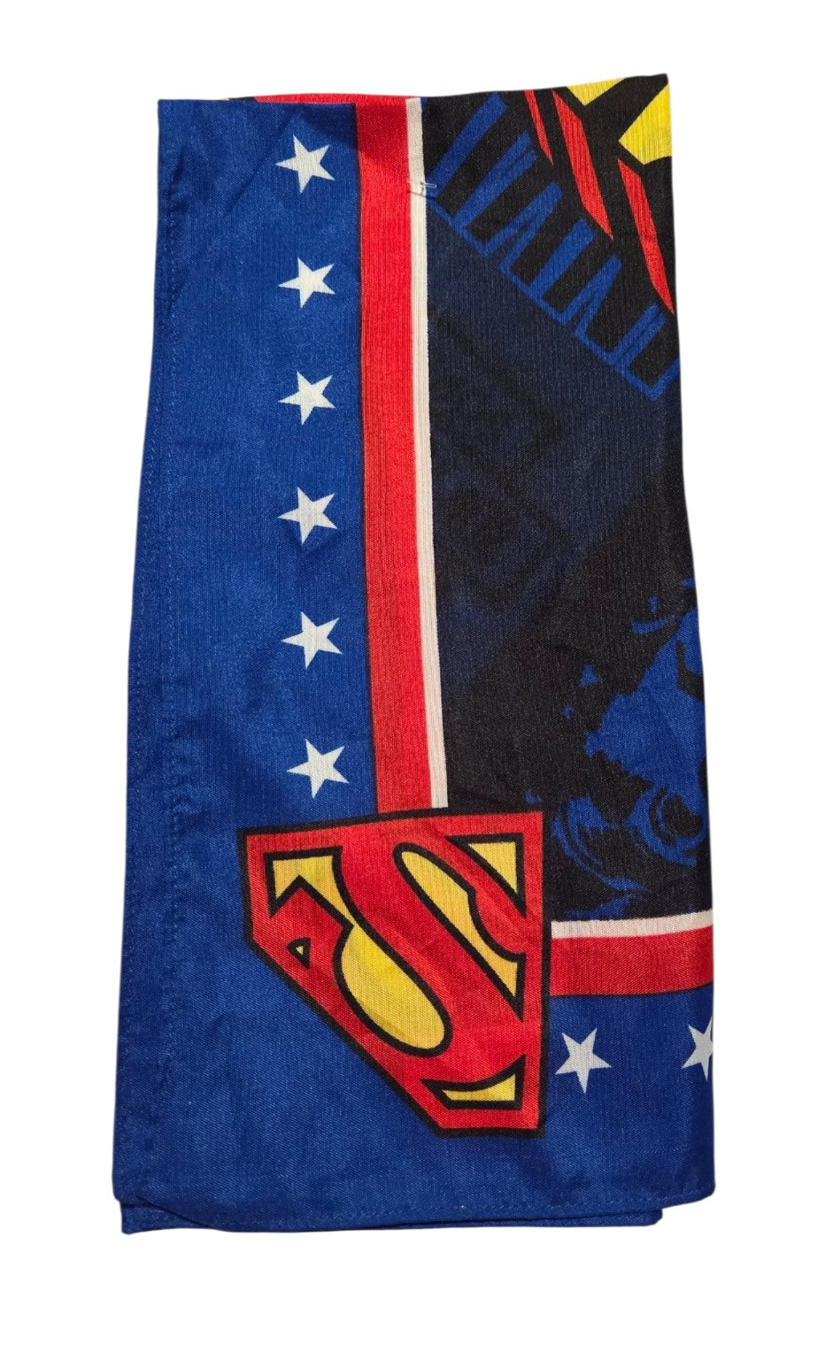 Actual handkerchief showing Superman shield and blue star border
