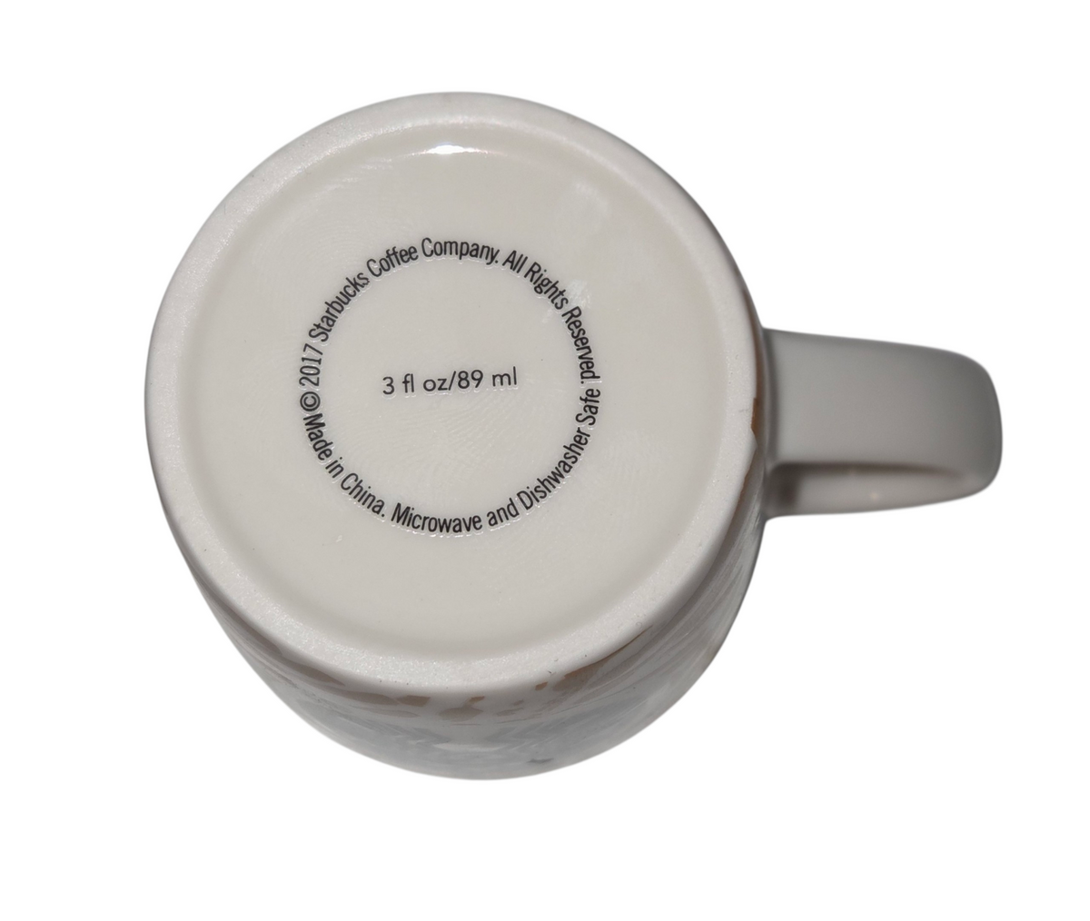 Starbucks espresso mug base marked 2017 3 fl oz 89 ml