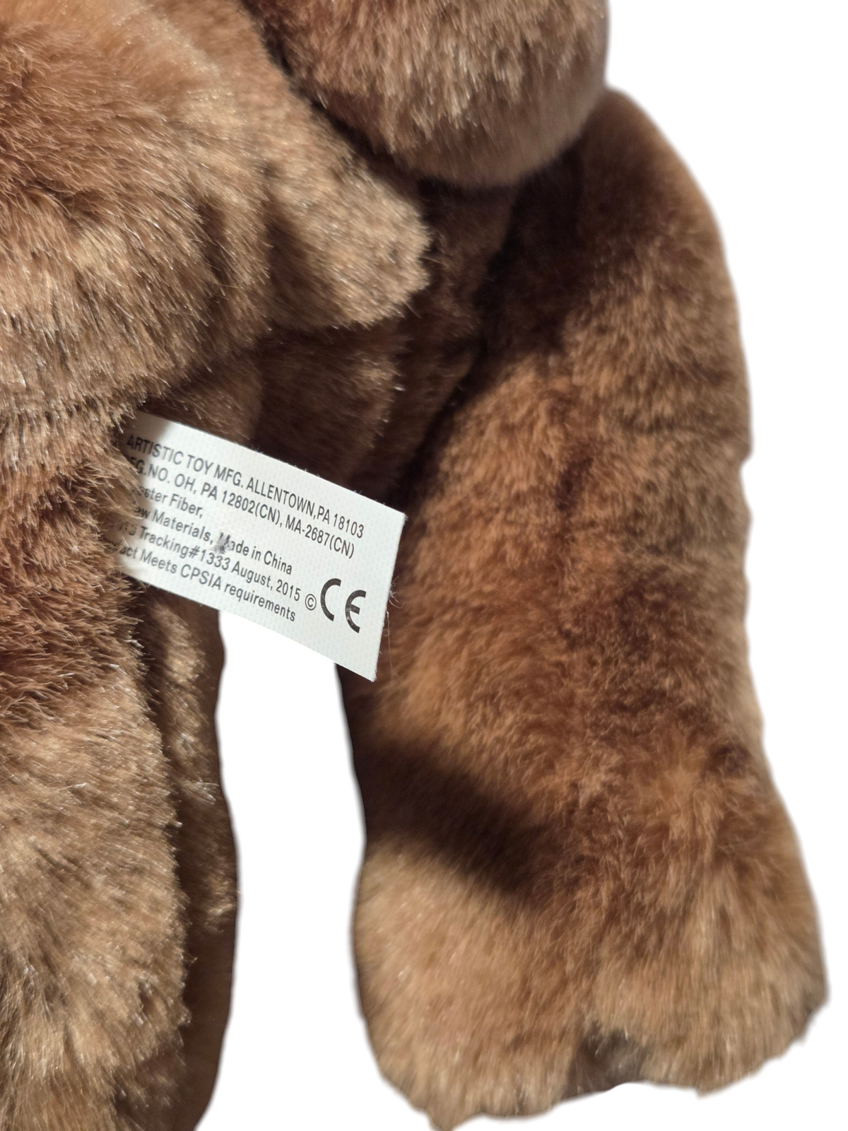 Artistic Toy manufacturer tag dated August 2015