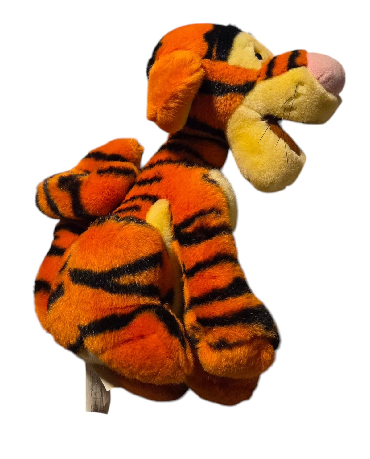 Disney Store Tigger plush seated, side view