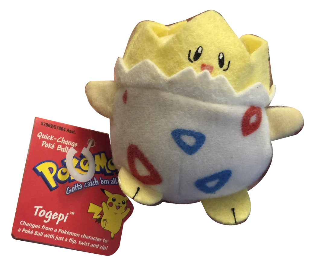 1999 – Hasbro – Pokémon Togepi – Quick-Change Reversible Egg Plush with Tag