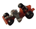 Preowned Galoob red racer chassis, incomplete on white background