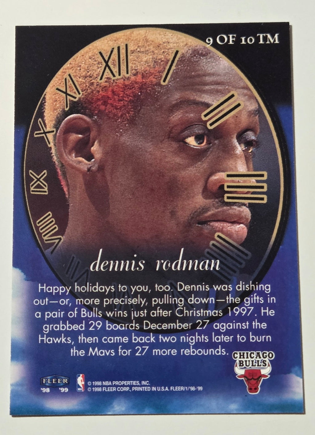 Dennis Rodman Timeless Memories 9 of 10 TM card reverse