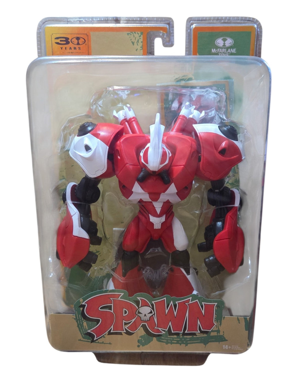 McFarlane Toys 30th Anniversary Spawn Robot Wars red and white figure new in package front