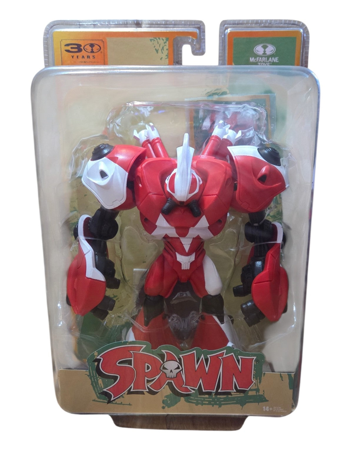 McFarlane Toys 30th Anniversary Spawn Robot Wars red and white figure new in package front