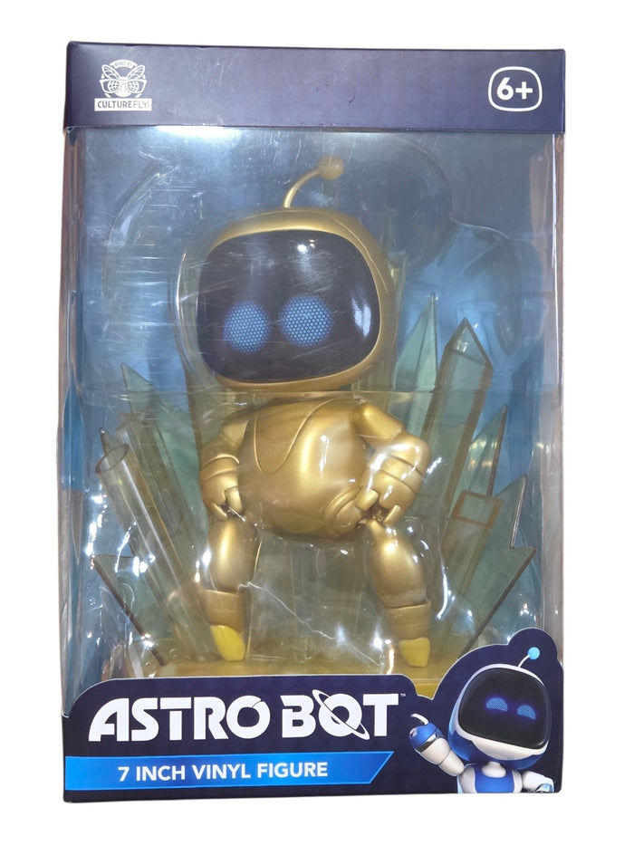 CultureFly Astro Bot gold 7 inch vinyl figure new in window box front