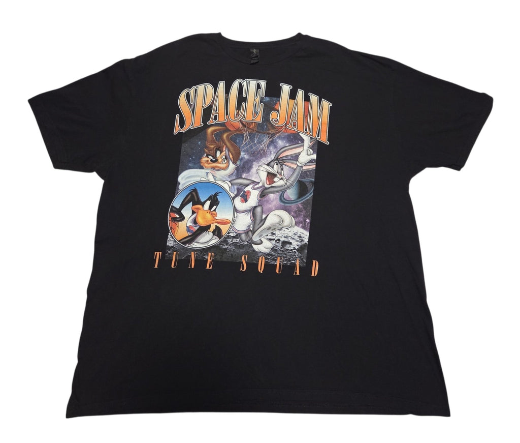 Front of black Space Jam Tune Squad graphic T-shirt