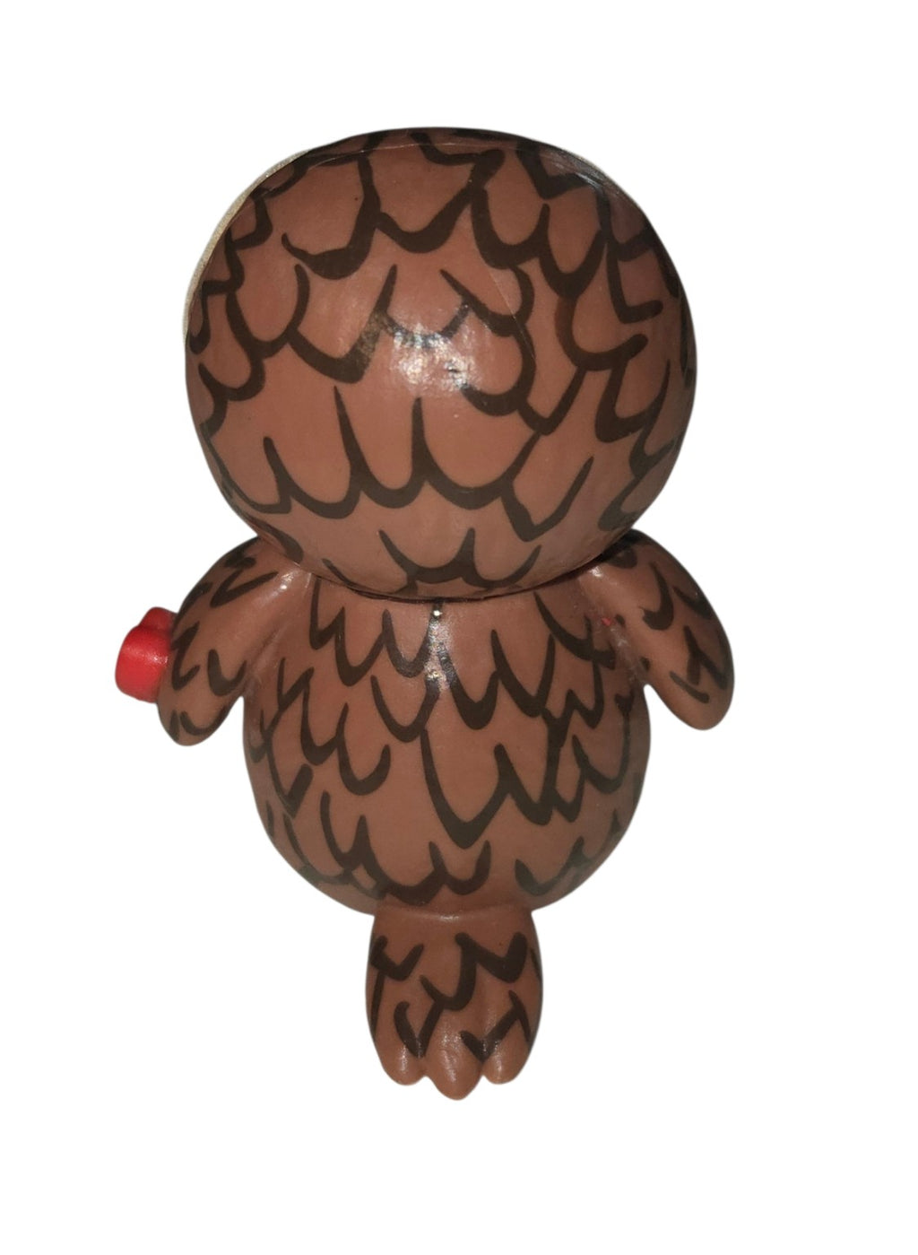 Rear view of Ty Mini Boos Sammy owl showing brown feather pattern and tail