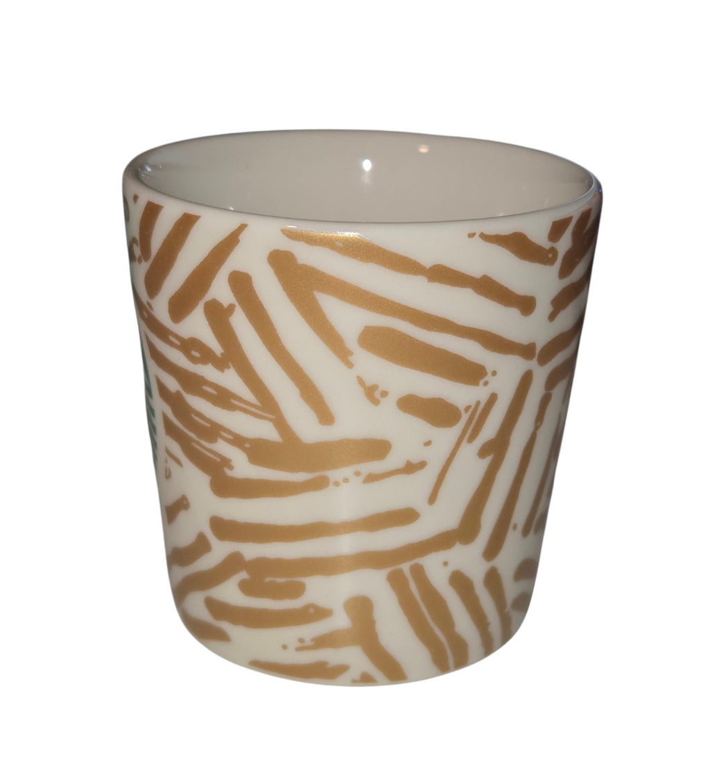 Starbucks 3 oz mini mug reverse gold pattern