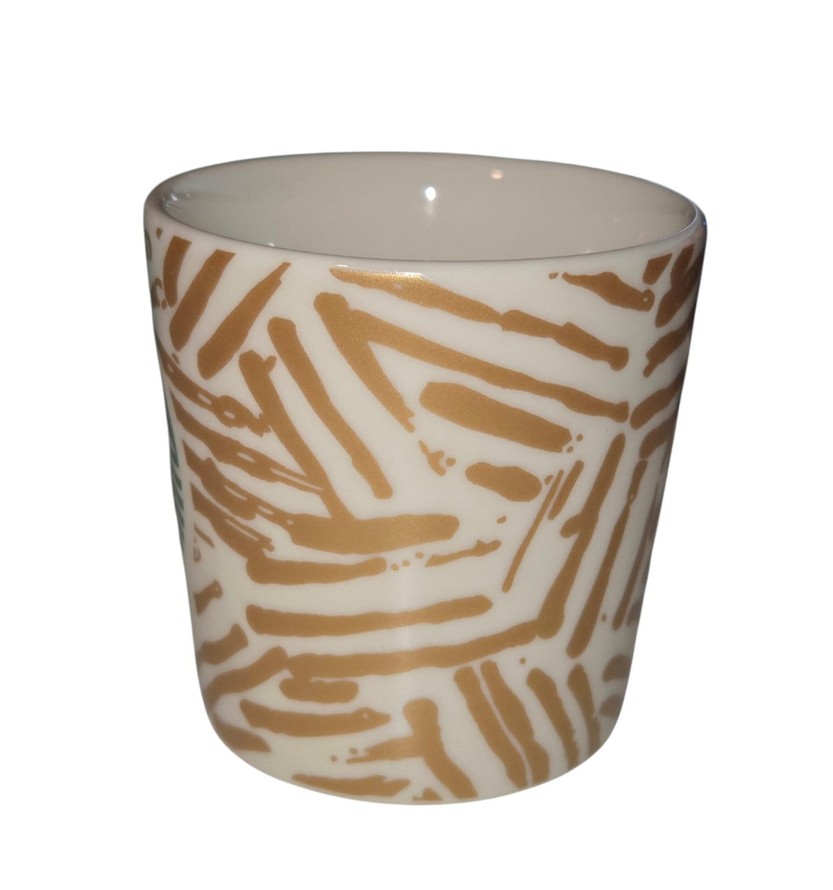 Starbucks 3 oz mini mug reverse gold pattern