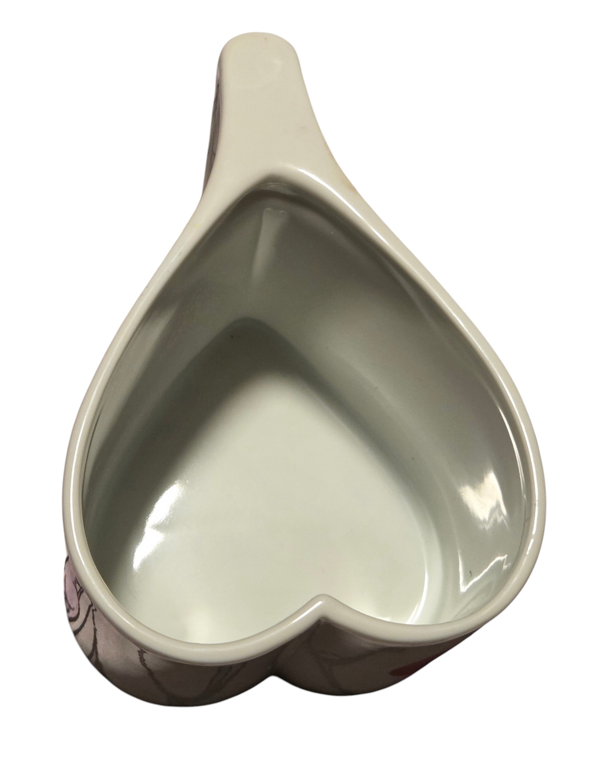 Heart-shaped mug interior