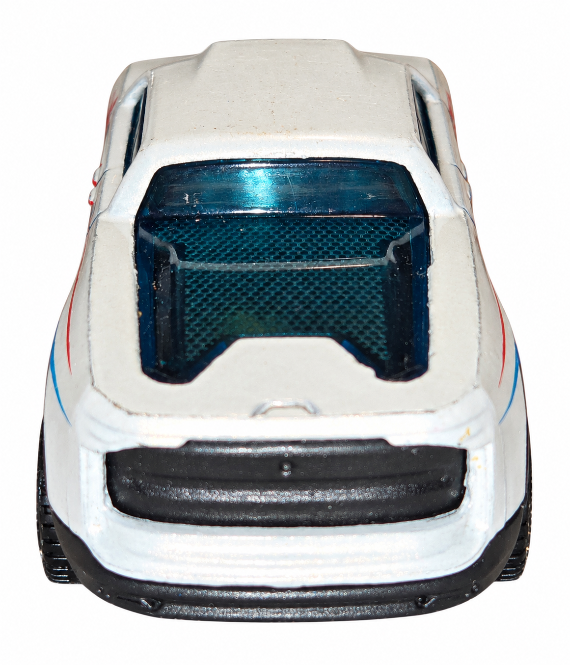 Hot Wheels 2-Tuff white number 7 pickup on white background