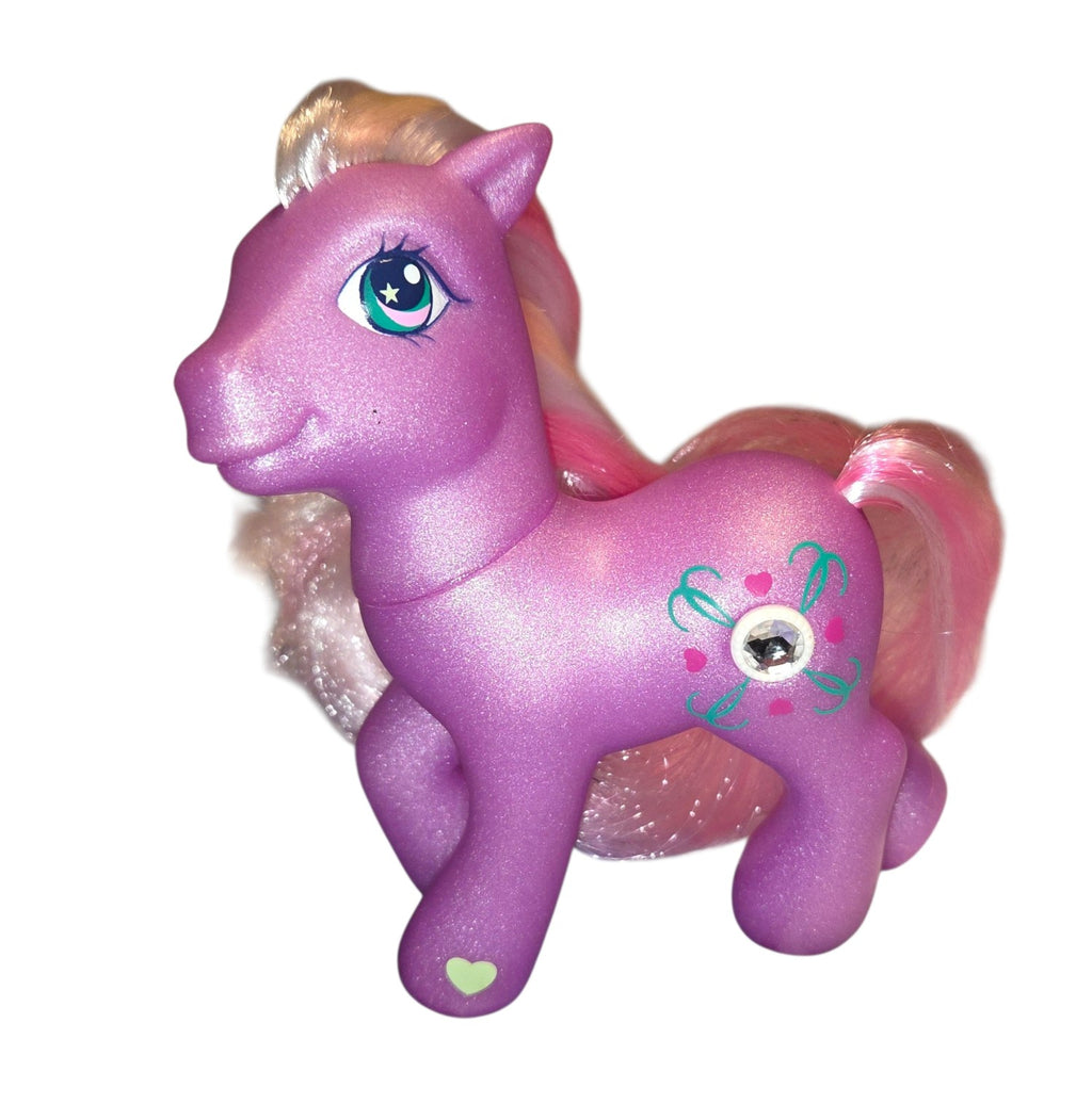 Juniper Jade My Little Pony G3 with pearlescent purple body and jewel flank design