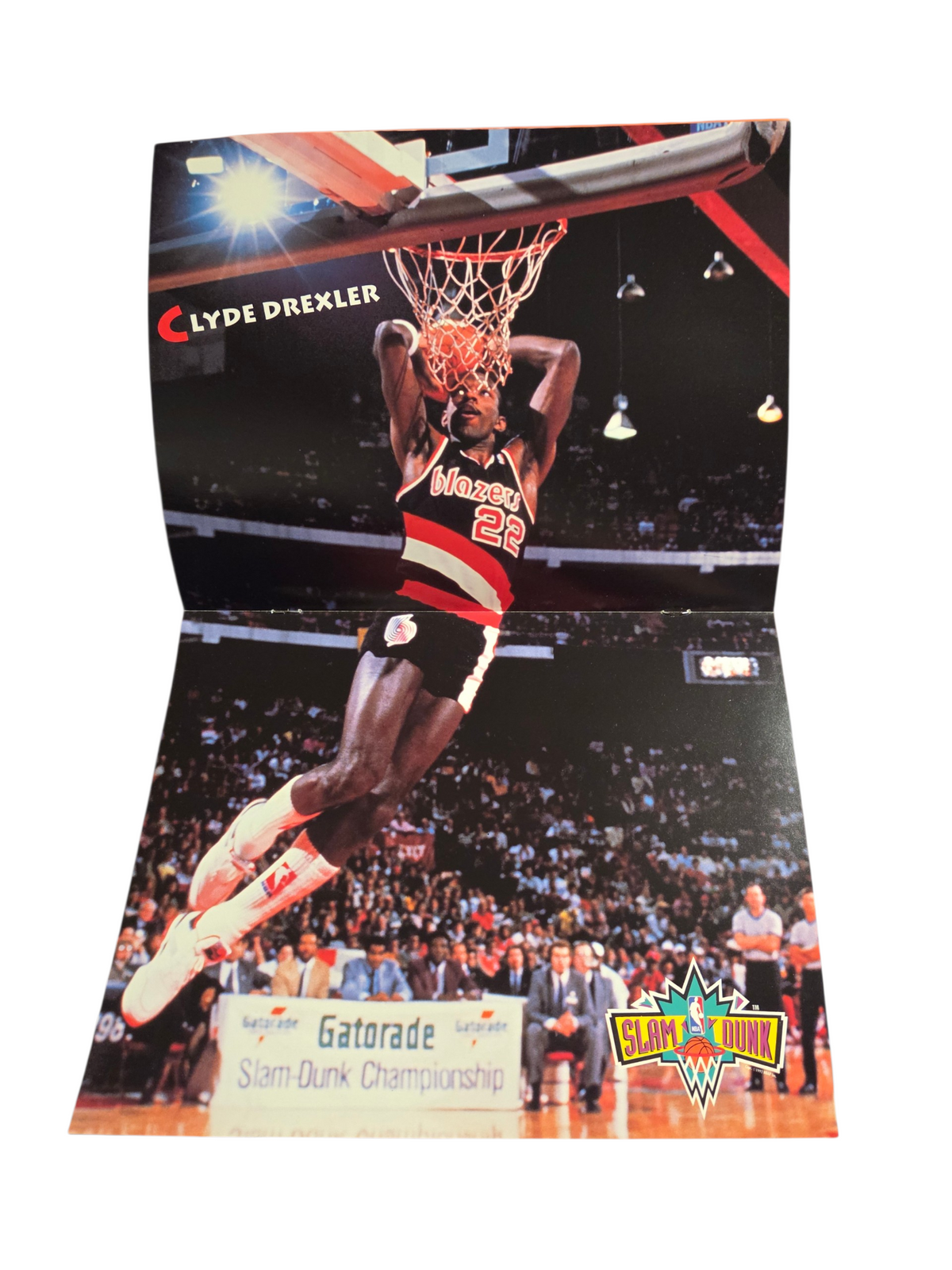 Clyde Drexler fold-out poster showing center fold wear