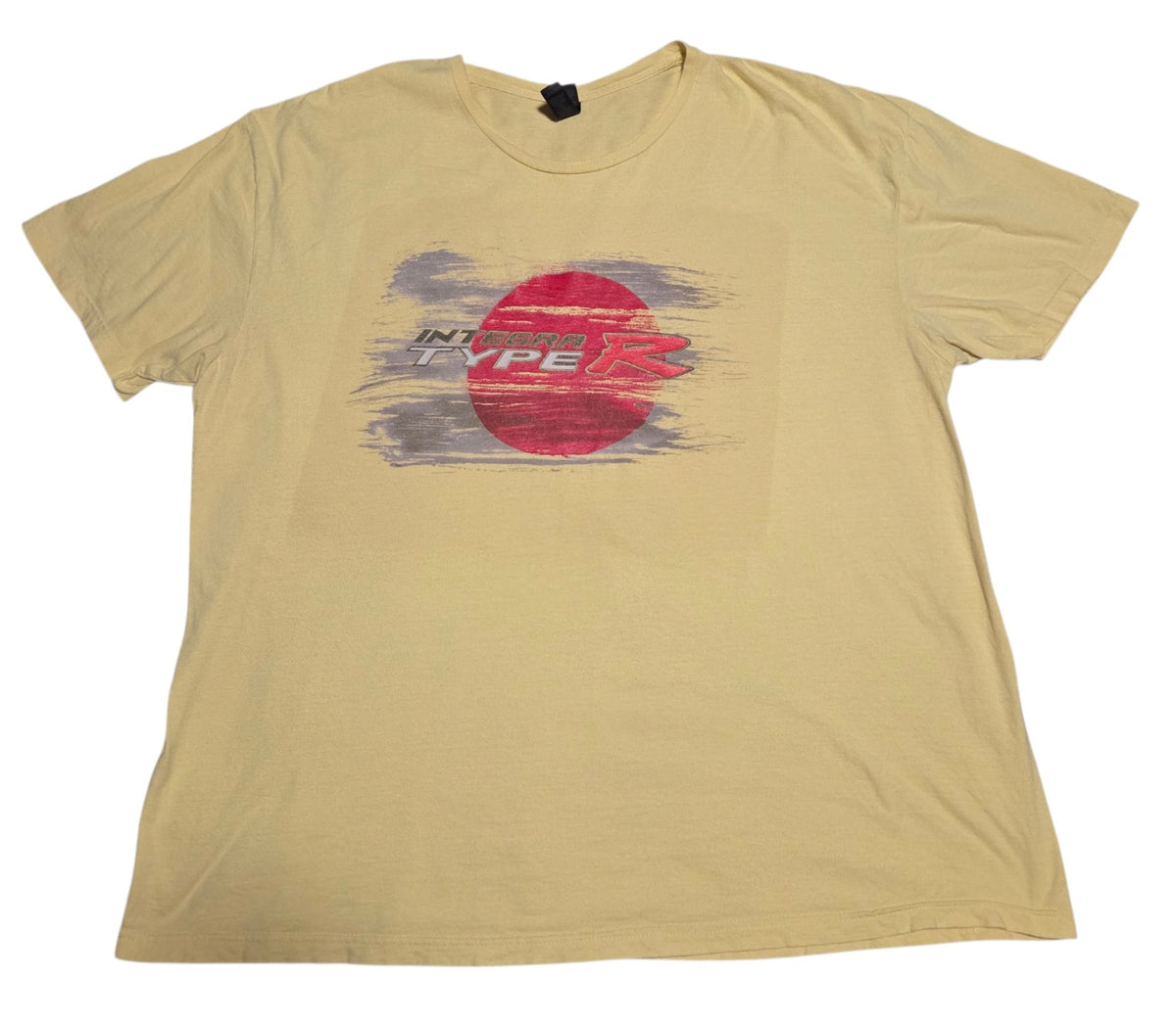 Front of yellow Integra Type R graphic T-shirt, size 2XL