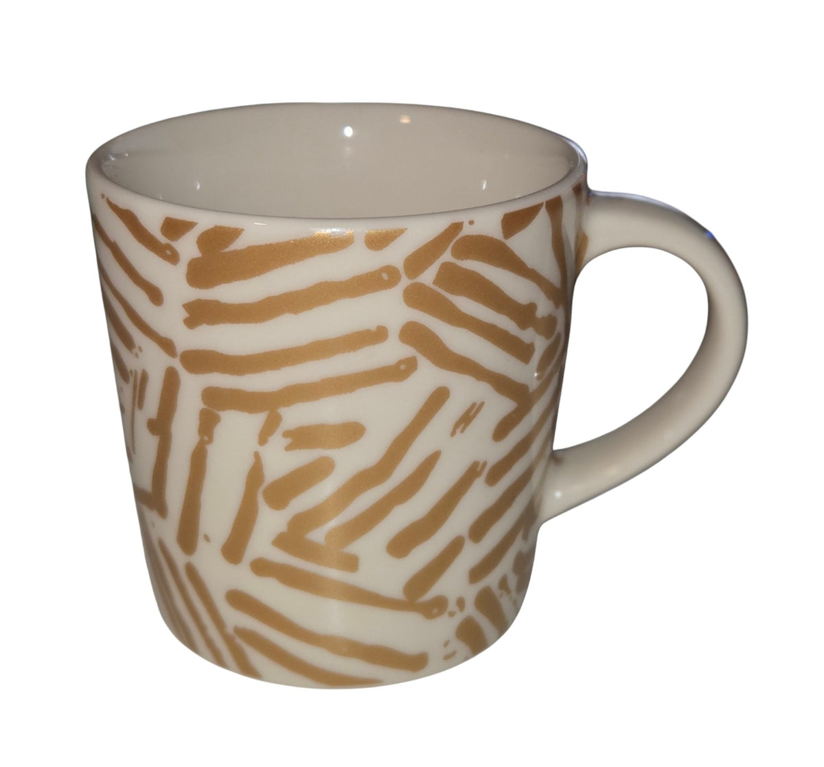 Starbucks gold brushstroke espresso mug side with handle