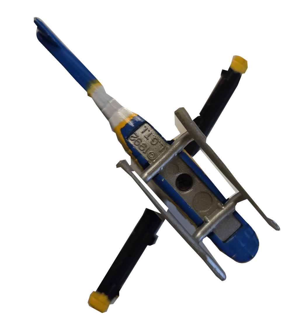 Preowned Micro Machines Michigan State Police helicopter on white background