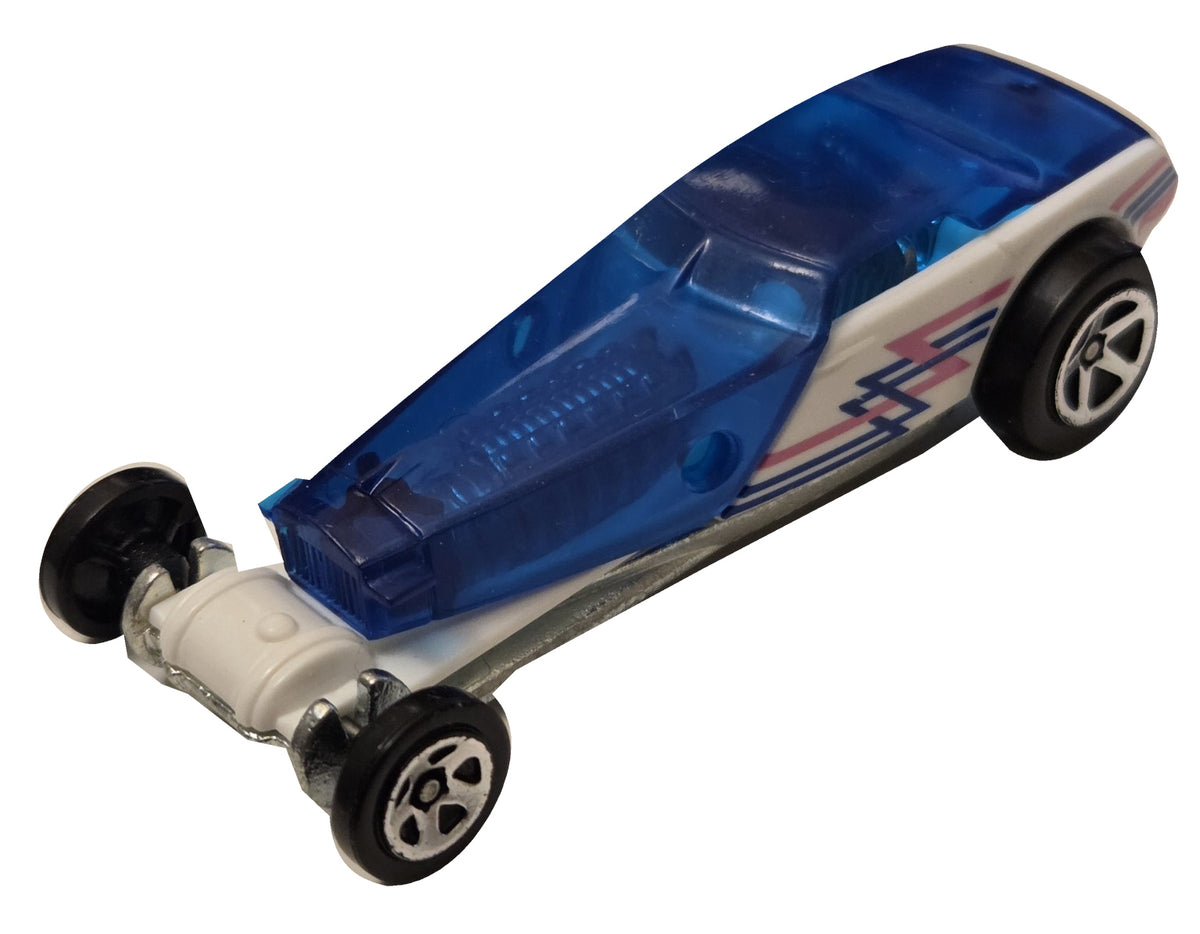 Hot Wheels Hi-Roller blue and white preowned, white background