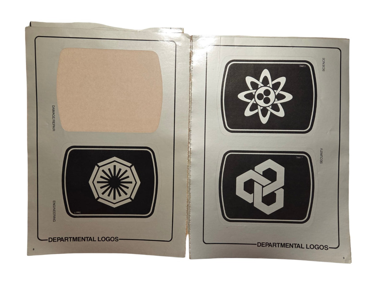 Safety labels and officers quarters graphics with missing sticker