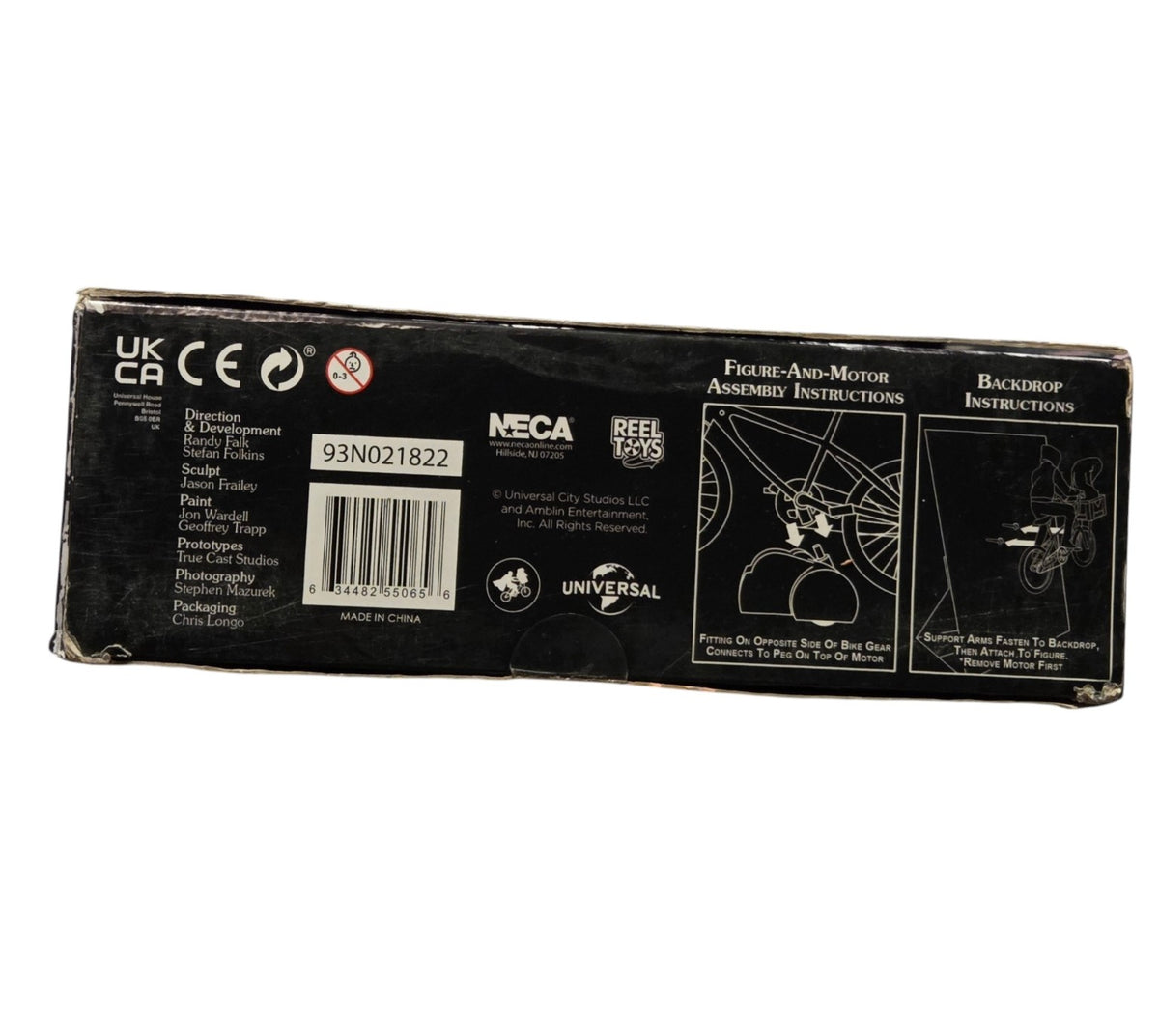 NECA barcode and assembly instructions on box bottom