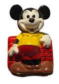 Vintage Mickey Mouse ITC chalkware figurine front with paint wear