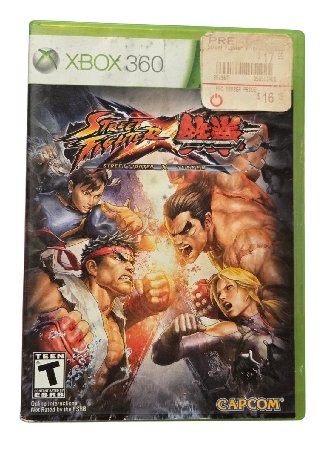Street Fighter X Tekken Xbox 360 front cover