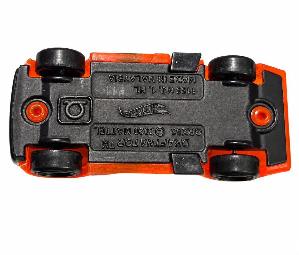 2021 Hot Wheels X-Raycers Draftnator clear orange on white background