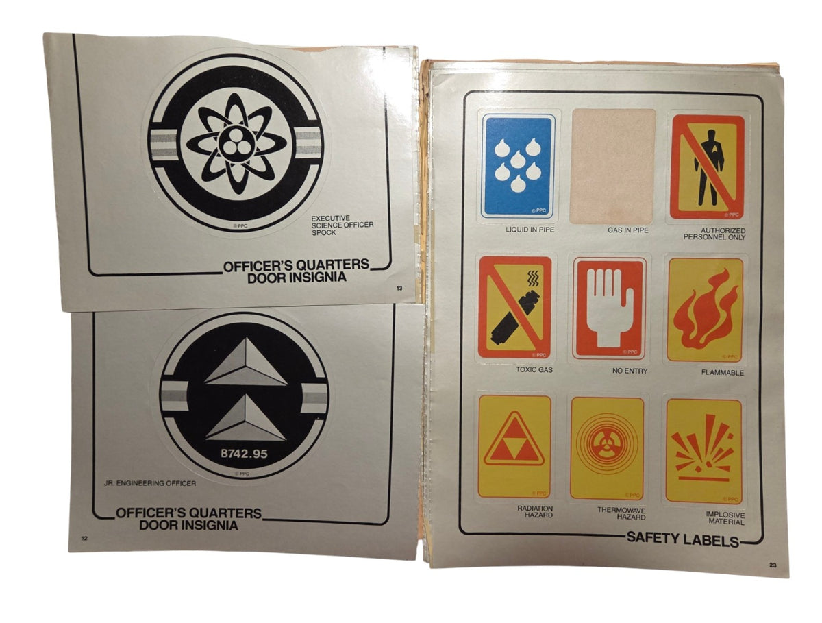 Departmental logos with missing damage repair sticker