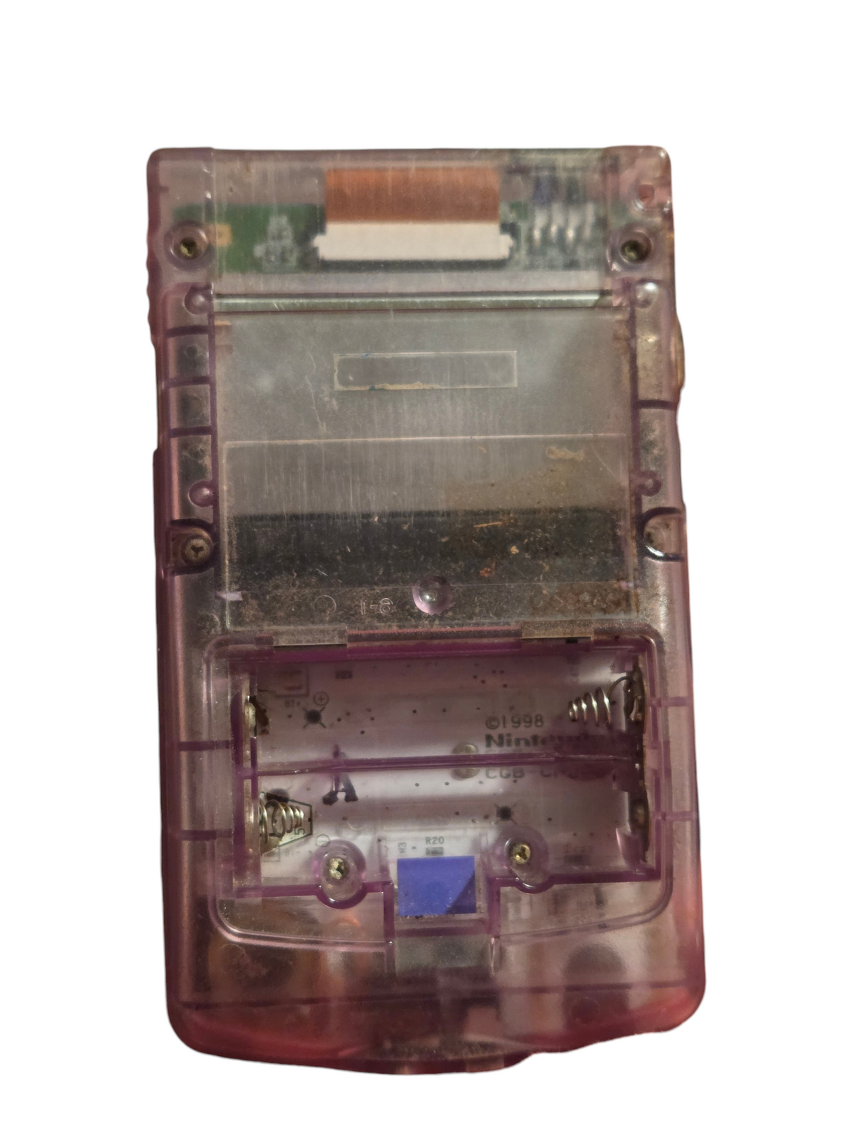 Rear shell and open battery compartment detail