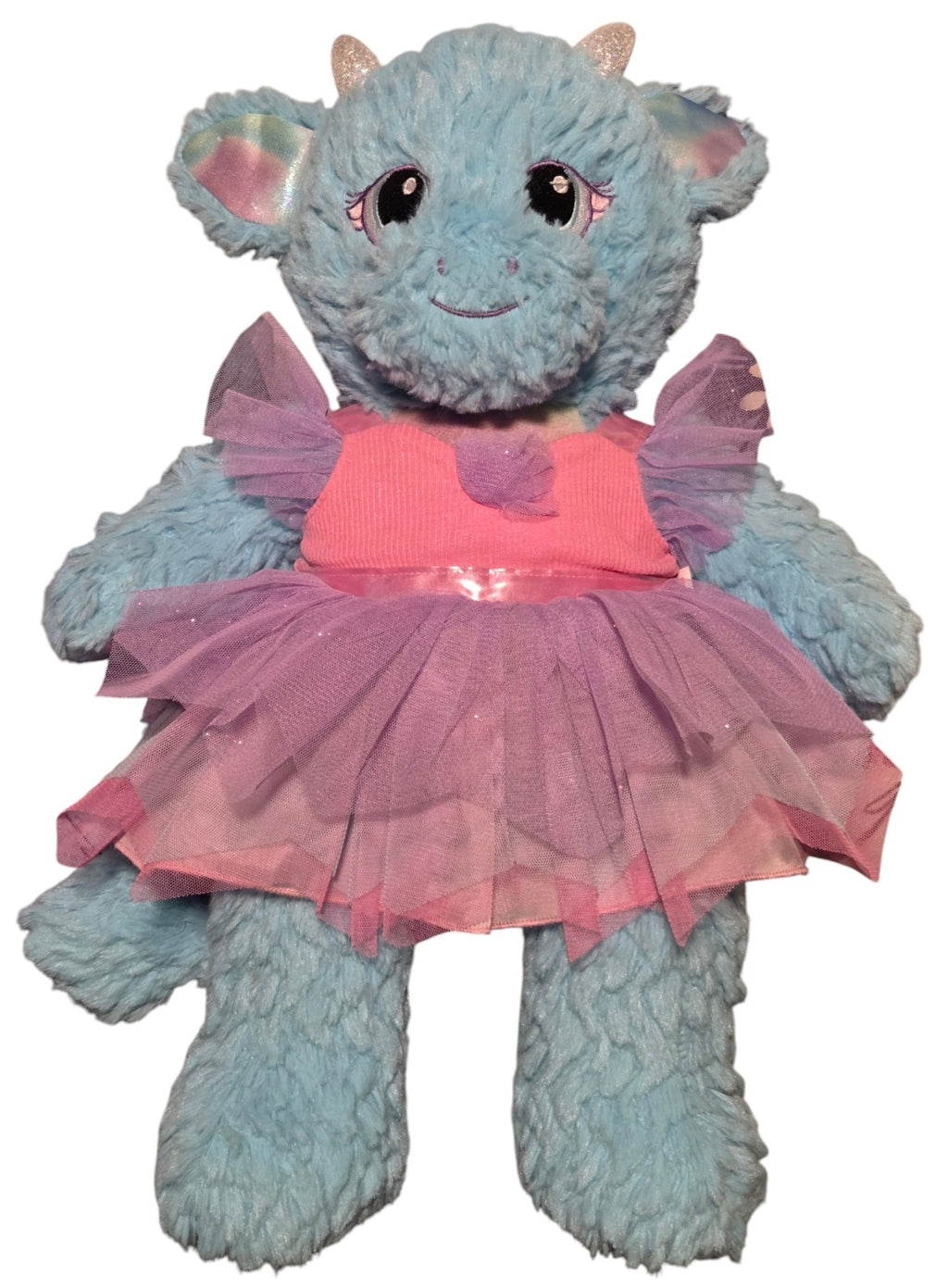 Build-A-Bear Enchanted Dragon plush wearing pink and purple fairy dress