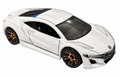 White Hot Wheels 17 Acura NSX with visible playwear on white background