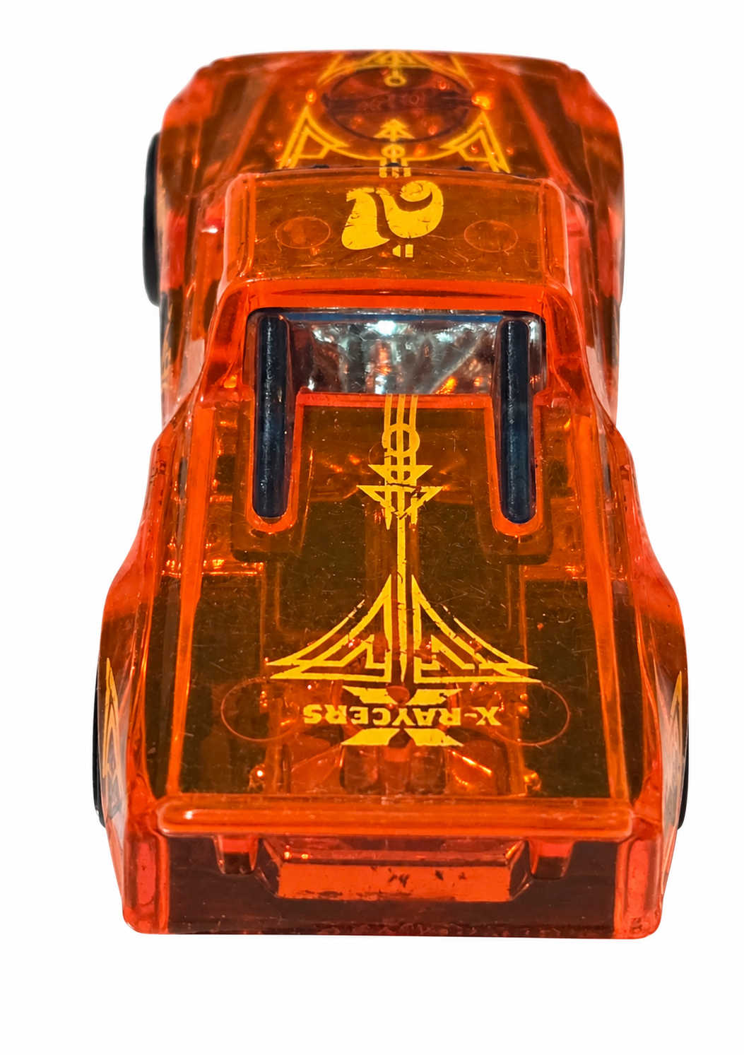 2021 Hot Wheels X-Raycers Draftnator clear orange on white background