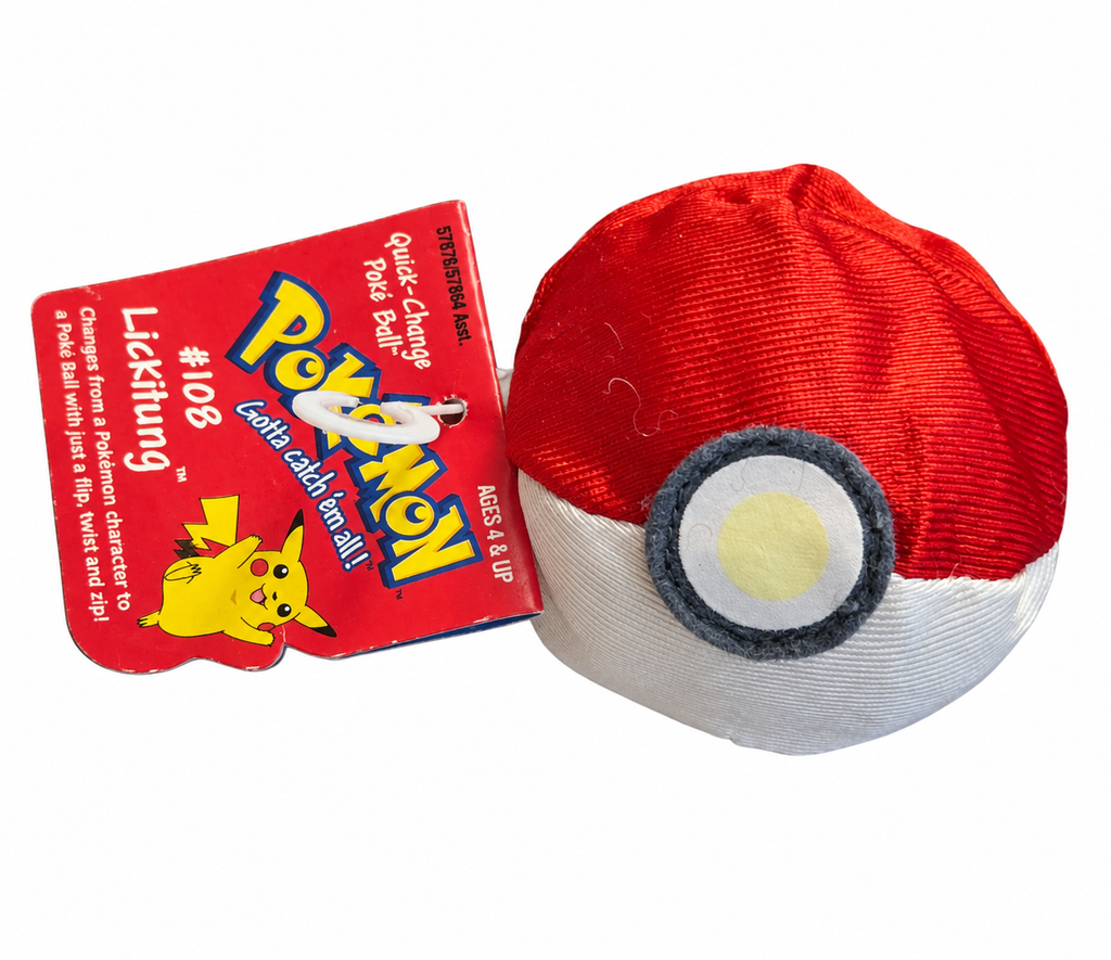 1999 – Hasbro – Pokémon Lickitung #108 – Quick-Change Reversible Poké Ball Plush with Tag