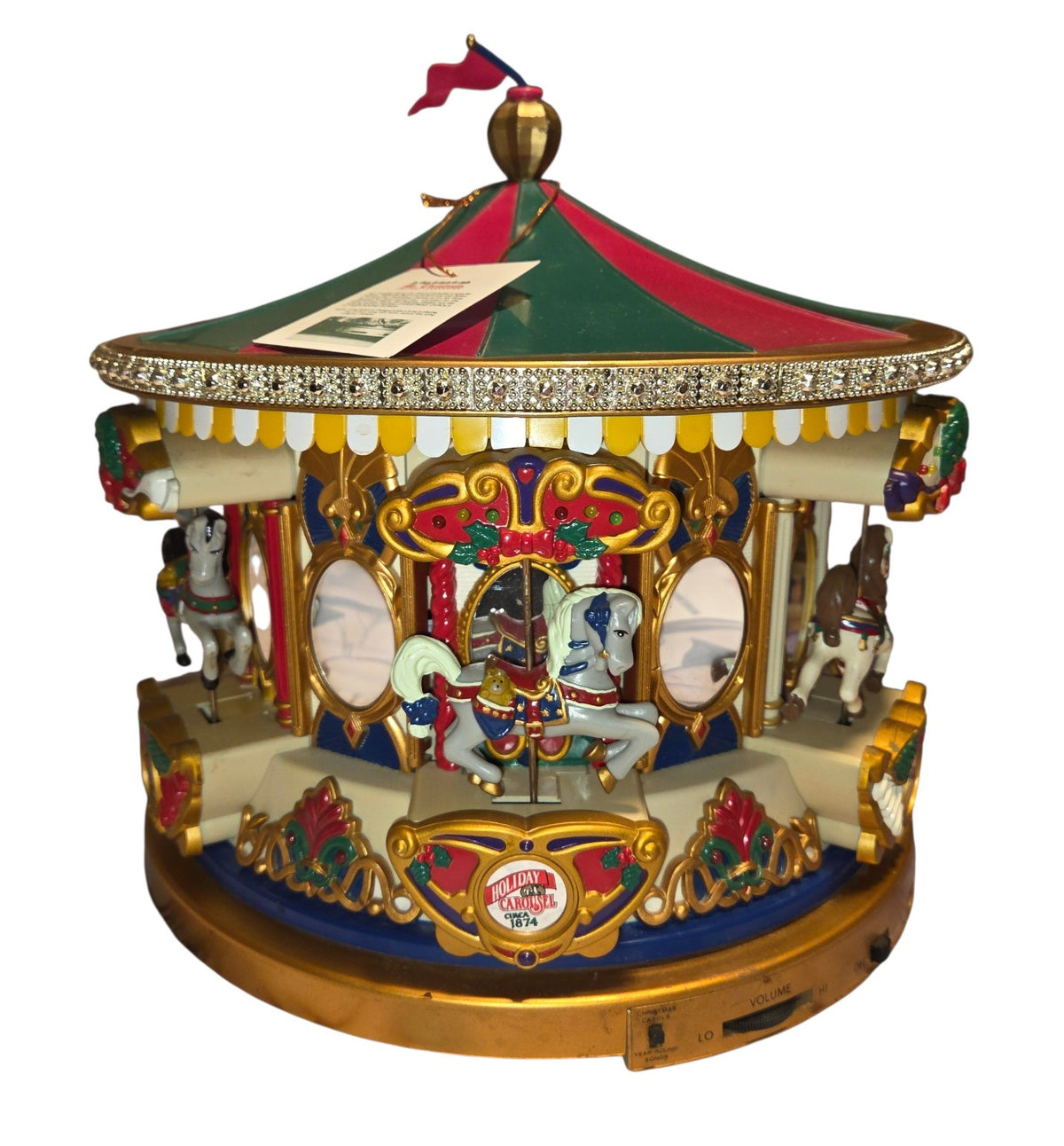 Carousel horses and mirrored center with front controls