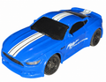 New Bright Nano Racer blue Ford Mustang GT car only on white background