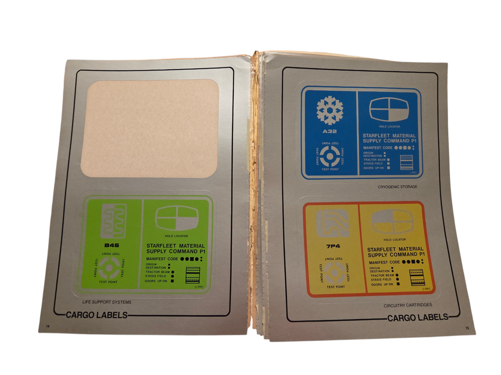 Cargo labels with a missing sticker
