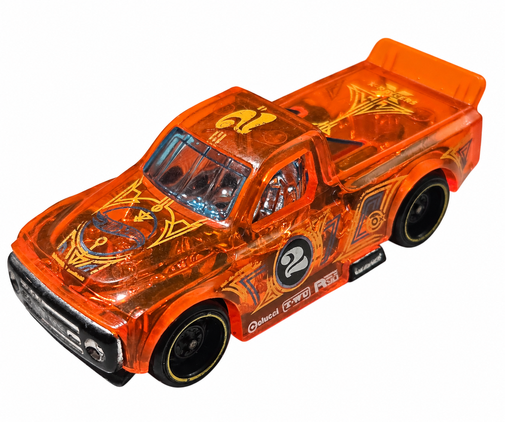 2021 Hot Wheels X-Raycers Draftnator clear orange on white background
