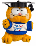 Garfield – Let's Party Plush with Black Graduation Cap & Blue-Trim Shirt