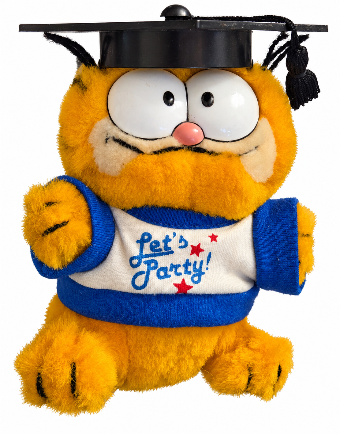 Garfield – Let's Party Plush with Black Graduation Cap & Blue-Trim Shirt