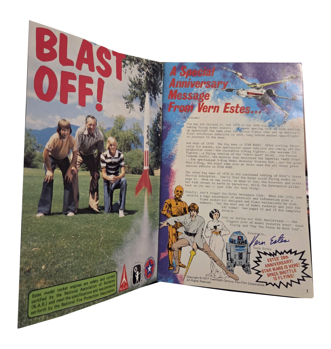 Opening pages with Vern Estes anniversary message