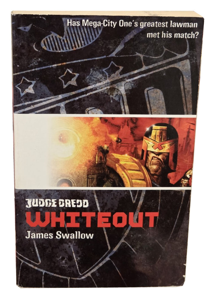 Judge Dredd Whiteout front cover showing original wear on white background