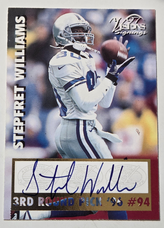 1997 Score Board Visions Signings Stepfret Williams autographed card front
