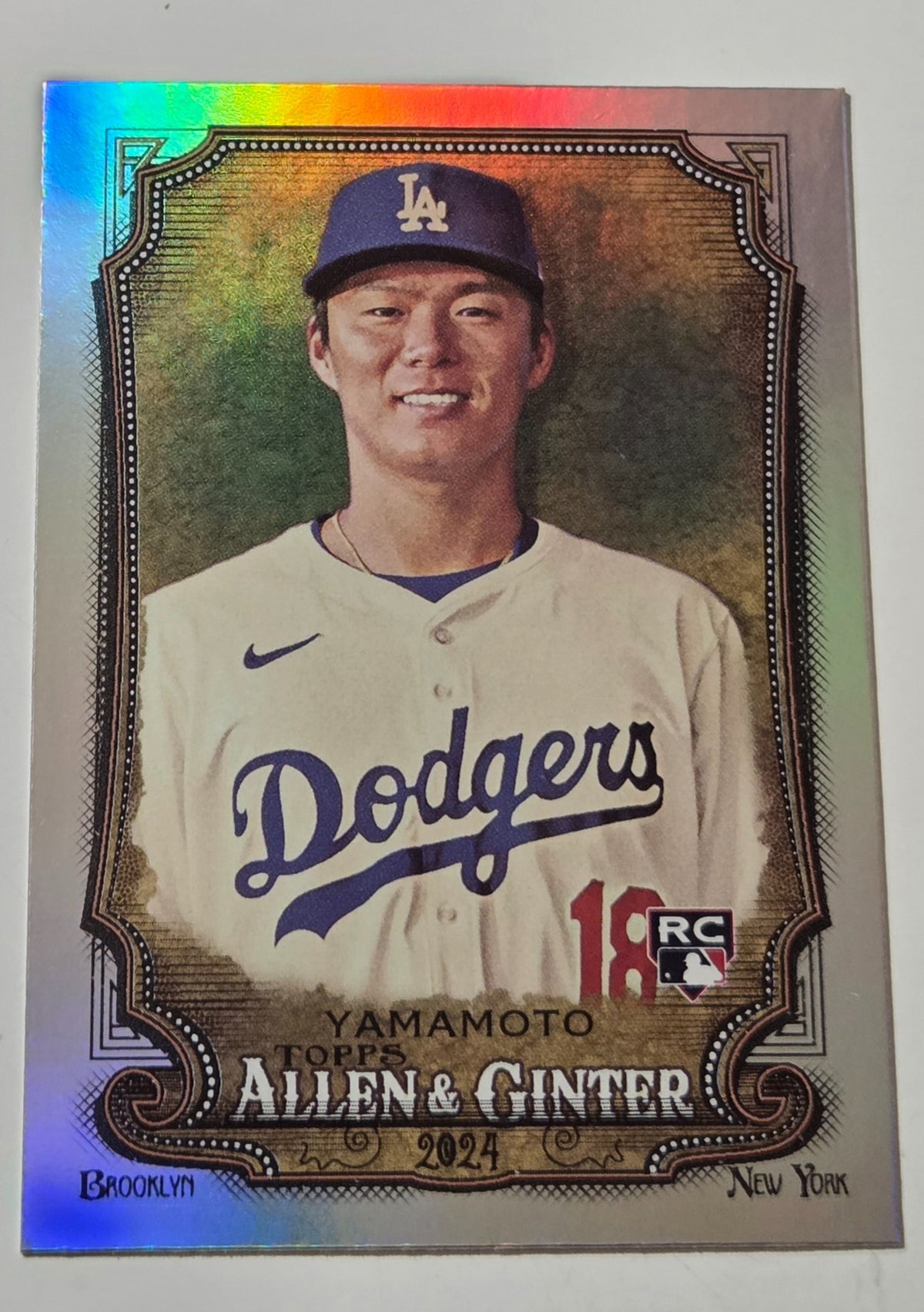 2024 Allen and Ginter Yoshinobu Yamamoto #201 Silver Portrait Hot Box RC front